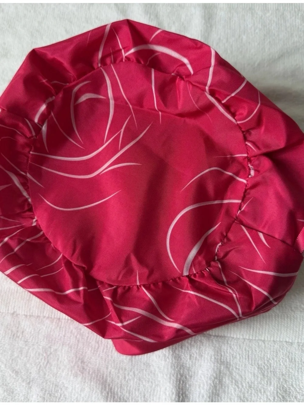 Lancome Black Drawstring Cosmetic Pouch with Pink Logo Straps
